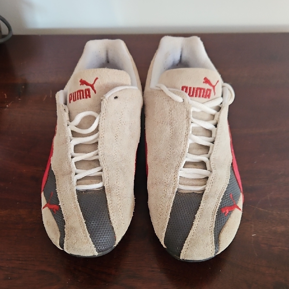 Puma Speed Cat Men's Beige and Red Sneakers